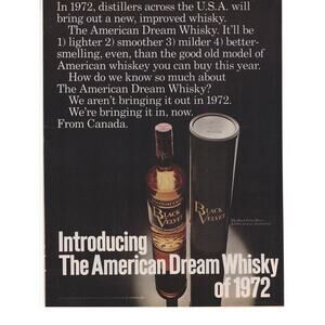 Black Velvet American Dream Whisky Magazine Advertisement Vintage 1972 Alcohol